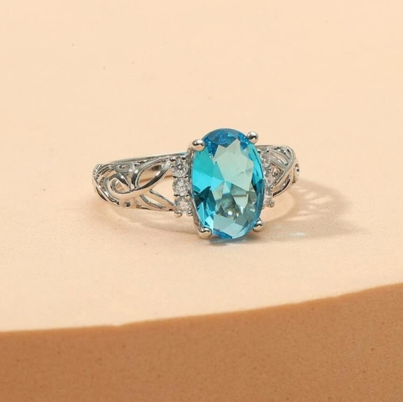 2/$25 Baby blue zircon ring - Picture 2 of 3